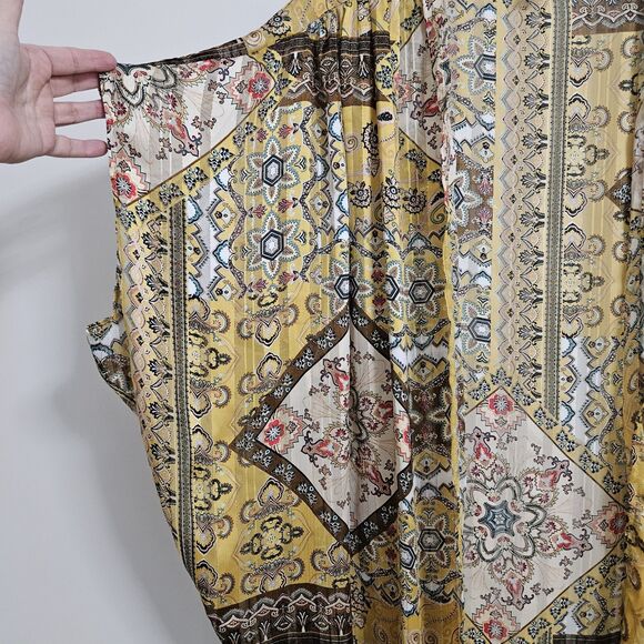 UMGEE Small/Medium Multicolor Boho Metallic Open Front Kimono Duster Topper - Picture 4 of 10